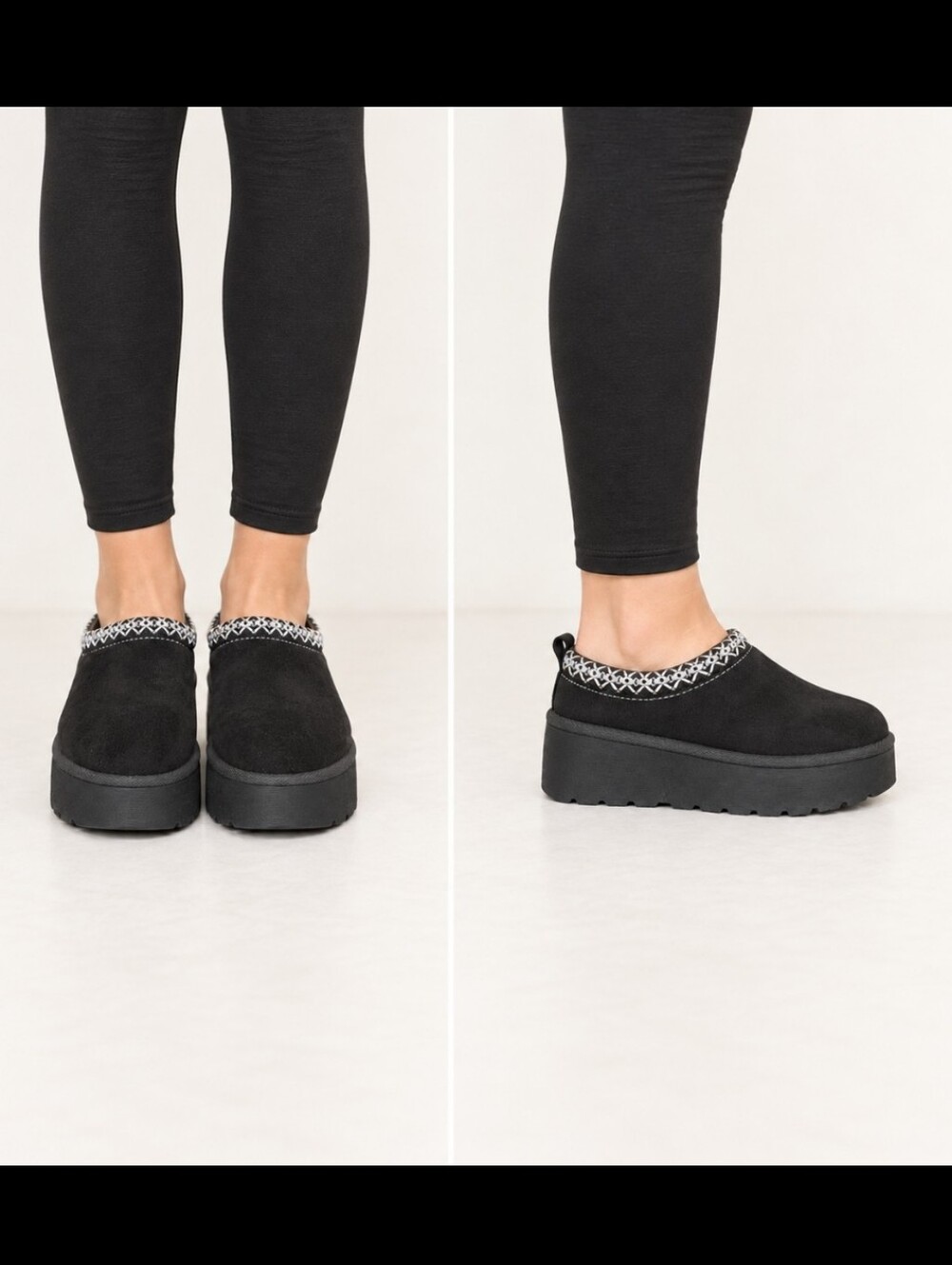 Olivia & Kate Black Suede Stormy Platform Slippers Mules Clogs Size 8.5